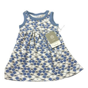 Sapling Cornflower Blue Bees Dress Sleeveless Organic Cotton Girls Size 3-6M NWT